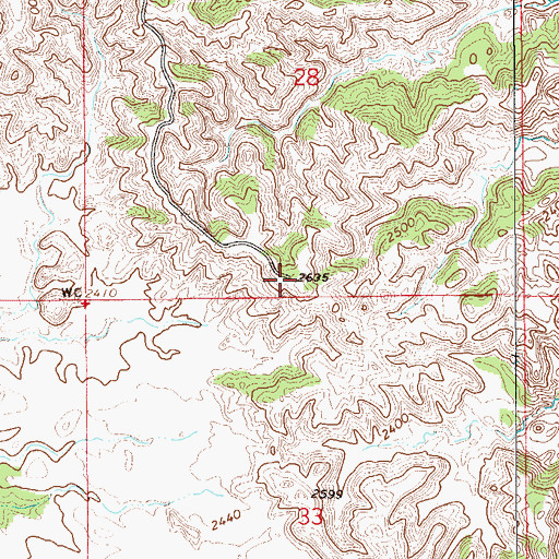 Topographic Map of Sand Creek Overlook, MT