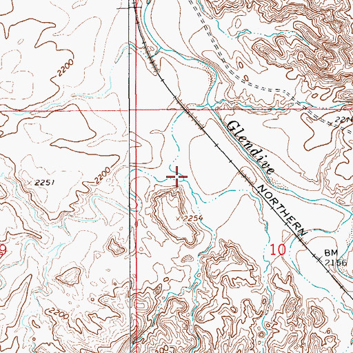 Topographic Map of Kinney Coulee, MT