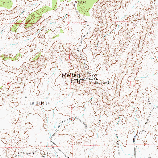 Topographic Map of Mellen Hill, CO