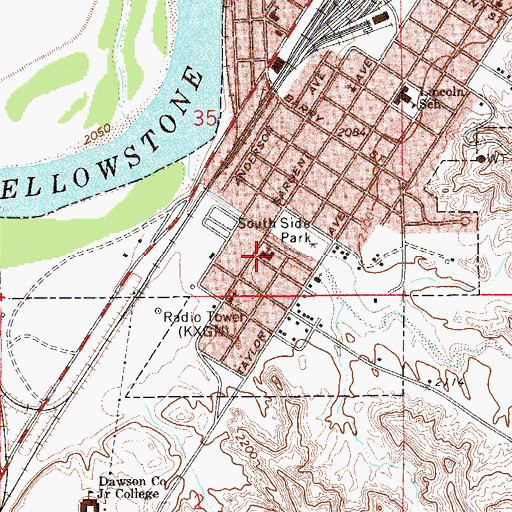 Topographic Map of Zion Lutheran Church, MT