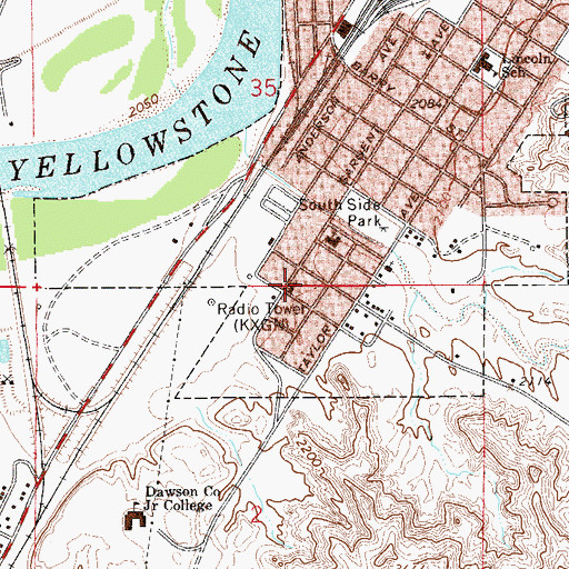 Topographic Map of Church of Christ, MT
