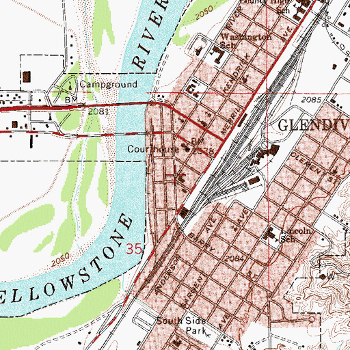 Topographic Map of First Congregational United Church of Christ, MT