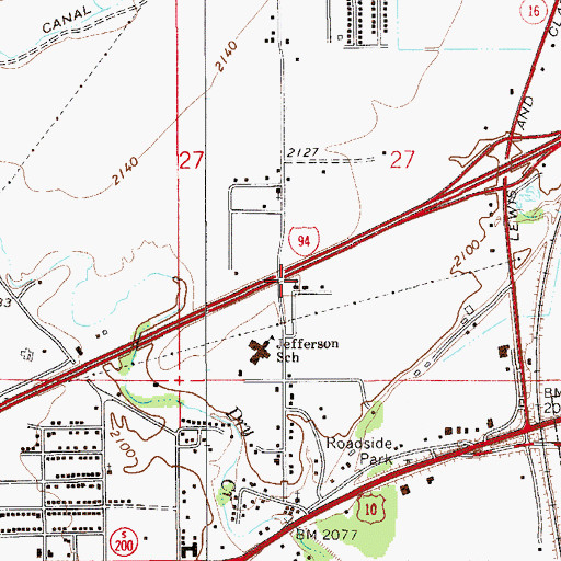 Topographic Map of West Side Baptist Church, MT