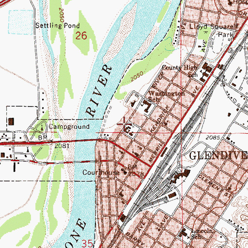 Topographic Map of Our Savior Lutheran Church, MT