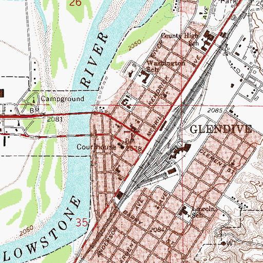 Topographic Map of United Methodist Church, MT