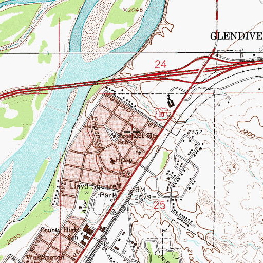 Topographic Map of First Baptist Church, MT
