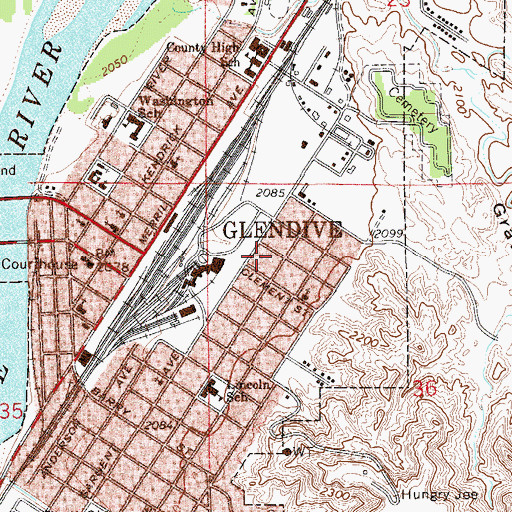 Topographic Map of Seventh Day Adventist Church, MT