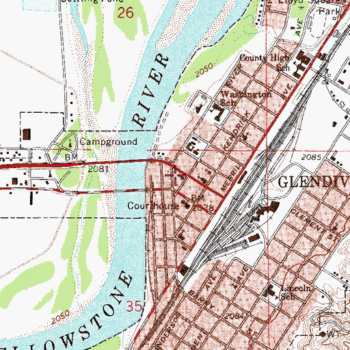 Topographic Map of Christian Science Society (historical), MT