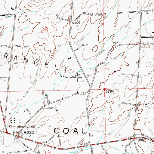 Topographic Map of Rangely Oil Field, CO