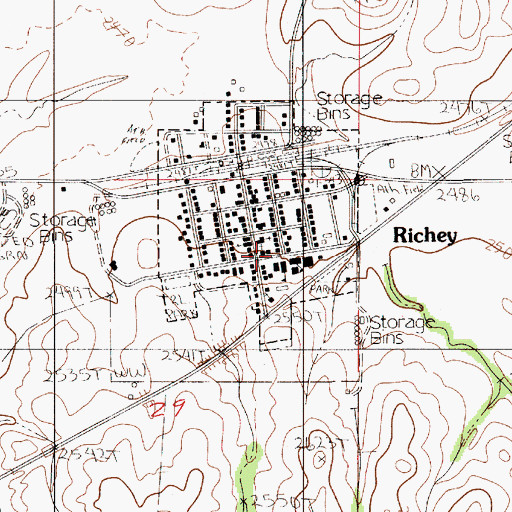 Topographic Map of United Methodist Church, MT