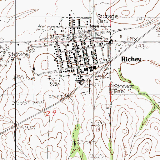 Topographic Map of Saint Frances De Sales Catholic Church, MT