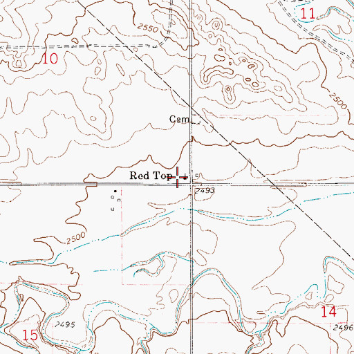 Topographic Map of Red Top Mennonite Church, MT