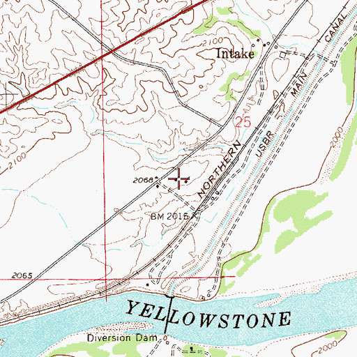 Topographic Map of First Congregational Church of Intake, MT