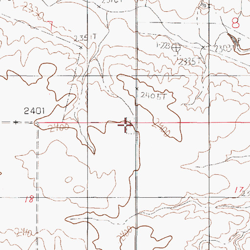 Topographic Map of Prairie Lawn Cemetery, MT