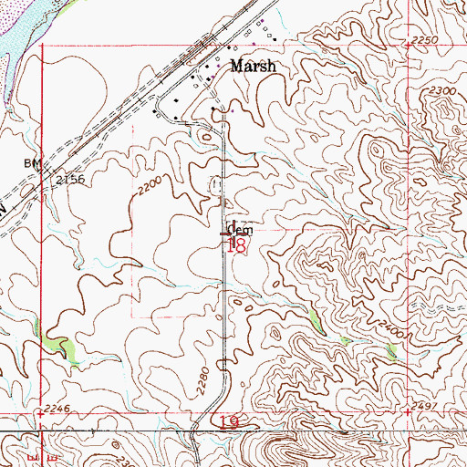 Topographic Map of Marsh Cemetery, MT