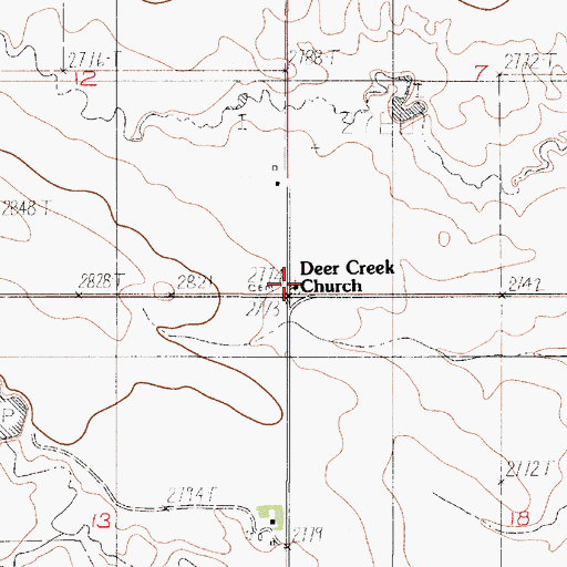 Topographic Map of West Church Cemetery, MT