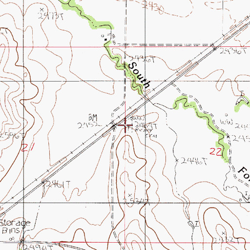 Topographic Map of Richey Cemetery, MT