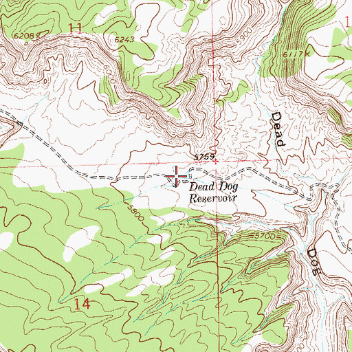 Topographic Map of Dead Dog Reservoir, CO