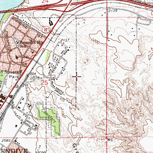 Topographic Map of Eastmont Human Services Center, MT