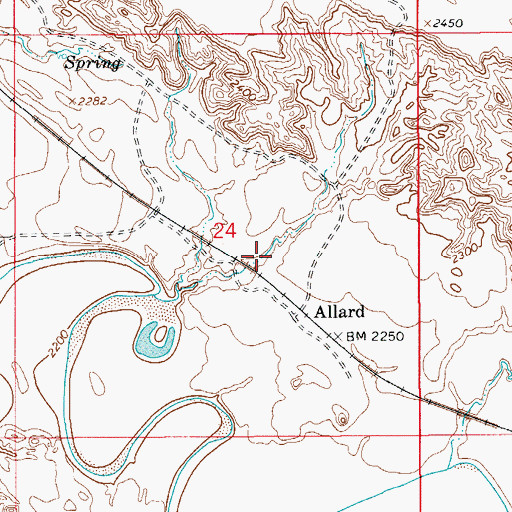 Topographic Map of Allard School (historical), MT
