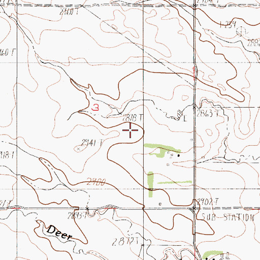 Topographic Map of Bickness School (historical), MT