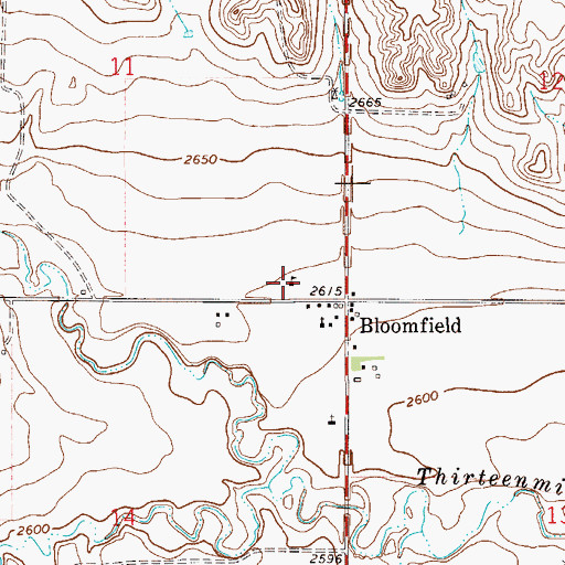 Topographic Map of Bloomfield School, MT