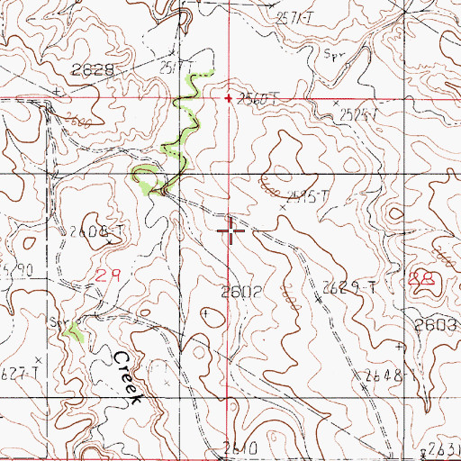 Topographic Map of Bluff Creek School (historical), MT