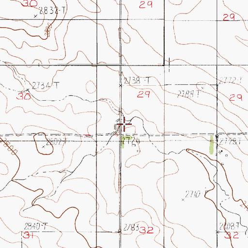 Topographic Map of Bradbury School (historical), MT