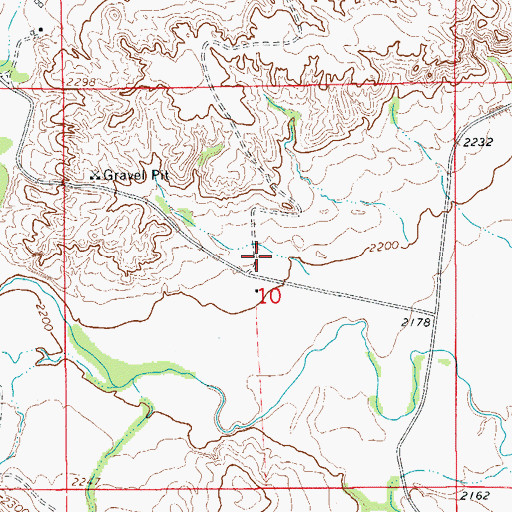 Topographic Map of Burns Creek School (historical), MT