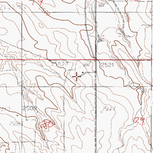 Topographic Map of Dusing School (historical), MT