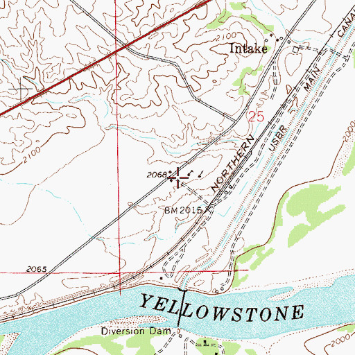 Topographic Map of Intake School (historical), MT