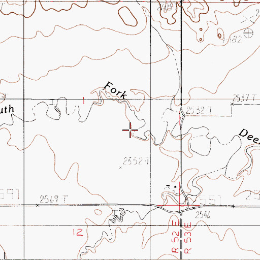 Topographic Map of Lewis School (historical), MT