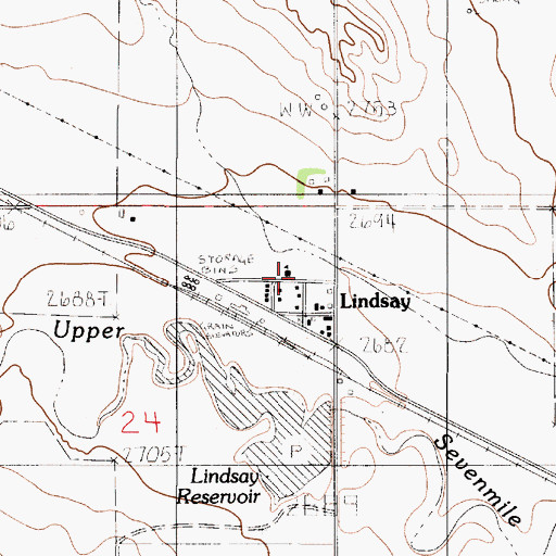 Topographic Map of Lindsay School, MT