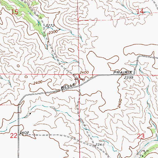 Topographic Map of Lower Belle Prairie School (historical), MT