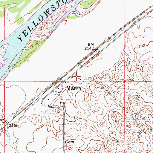 Topographic Map of Marsh School (historical), MT