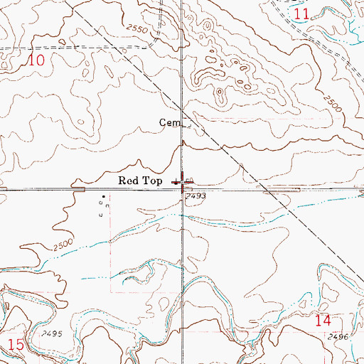 Topographic Map of Red Top School (historical), MT