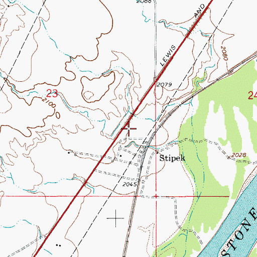 Topographic Map of Stipek School (historical), MT
