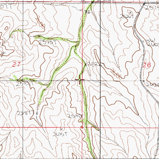 Topographic Map of Sullivan School (historical), MT