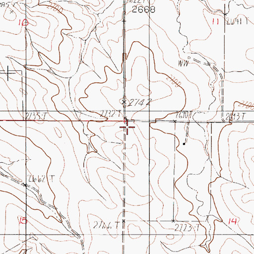 Topographic Map of Upper Corral Creek School (historical), MT