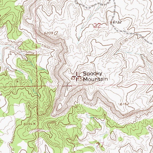 Topographic Map of Spooky Mountain, CO