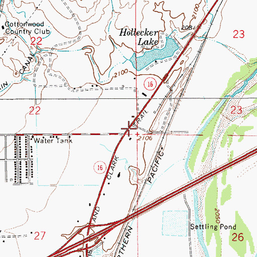 Topographic Map of Green Valley Campground, MT