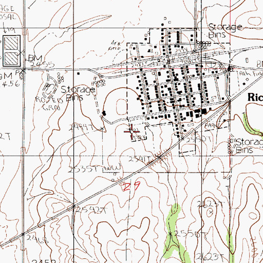 Topographic Map of Richey Trailer Court, MT
