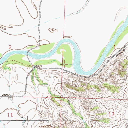 Topographic Map of Elm Coulee, MT