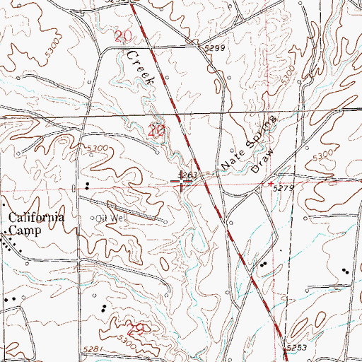Topographic Map of Nate Spring Draw, CO