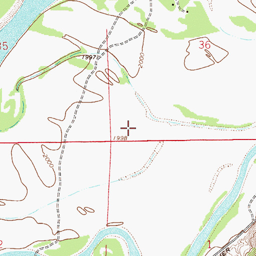 Topographic Map of Joes Island, MT