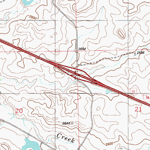 Topographic Map of Interchange 231, MT