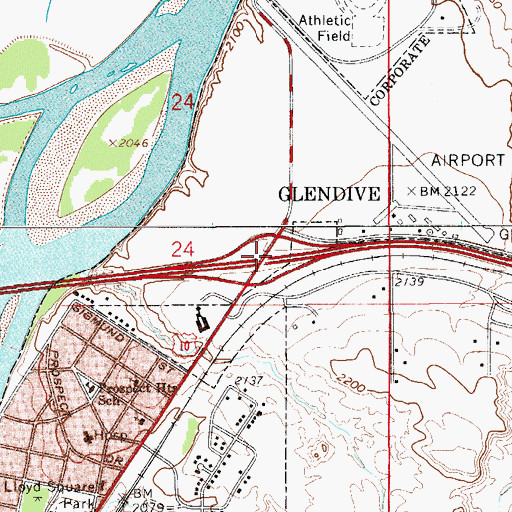 Topographic Map of Interchange 215, MT
