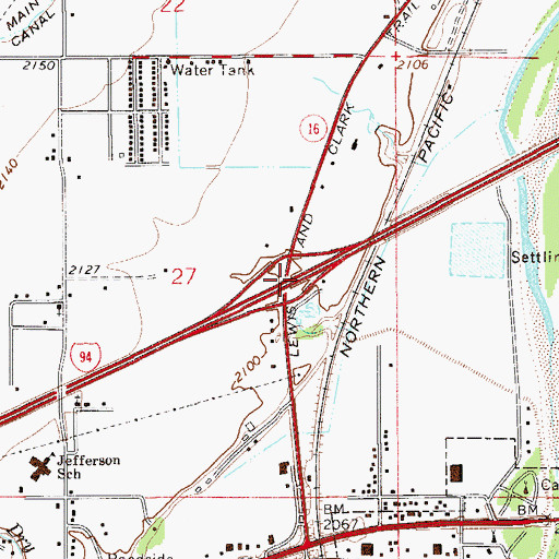 Topographic Map of Interchange 213, MT