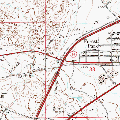 Topographic Map of Interchange 211, MT