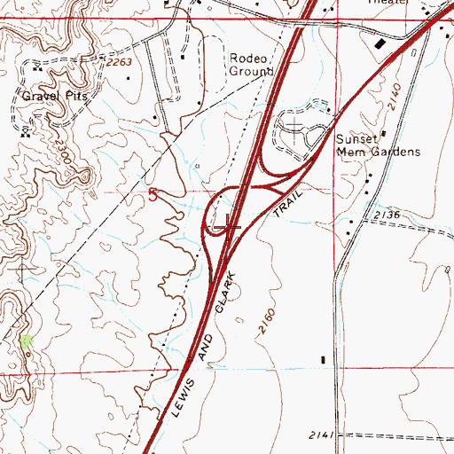 Topographic Map of Interchange 210, MT